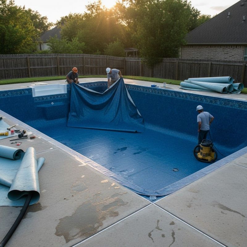 Local Vinyl Pool Liner Installation pros at work